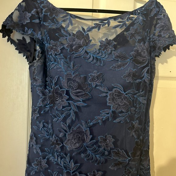 La Femme Blue Embroidered Gown - Picture 4 of 8